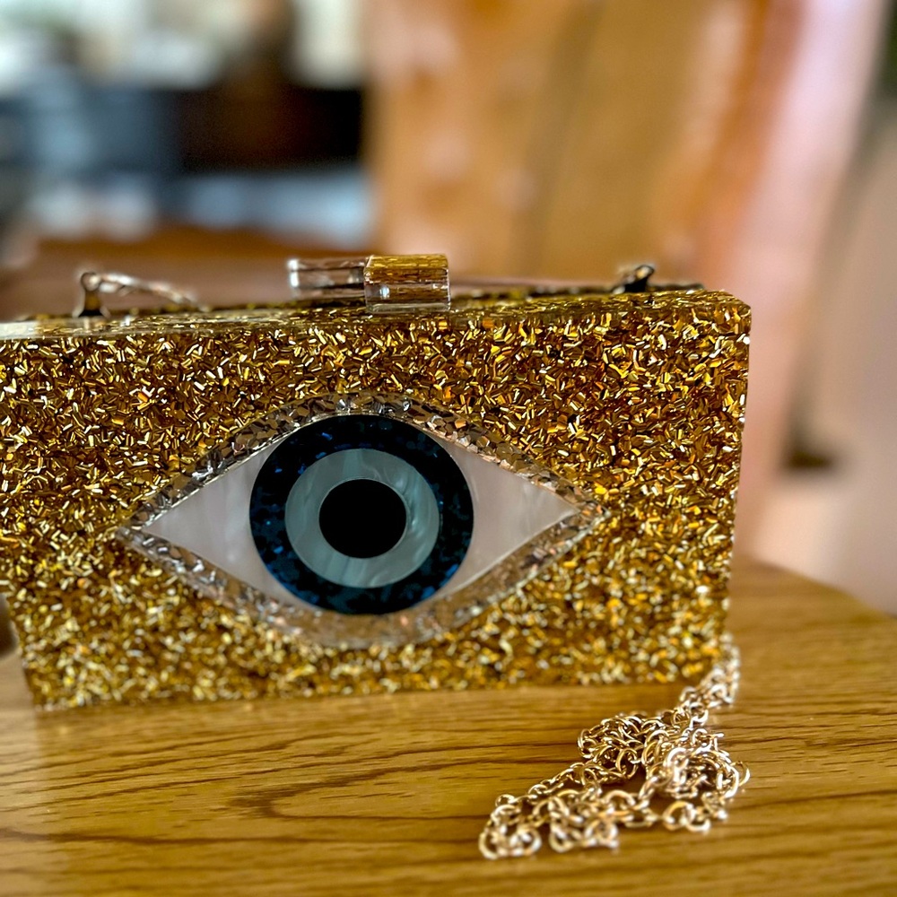 Gold Eye Clutch Bag